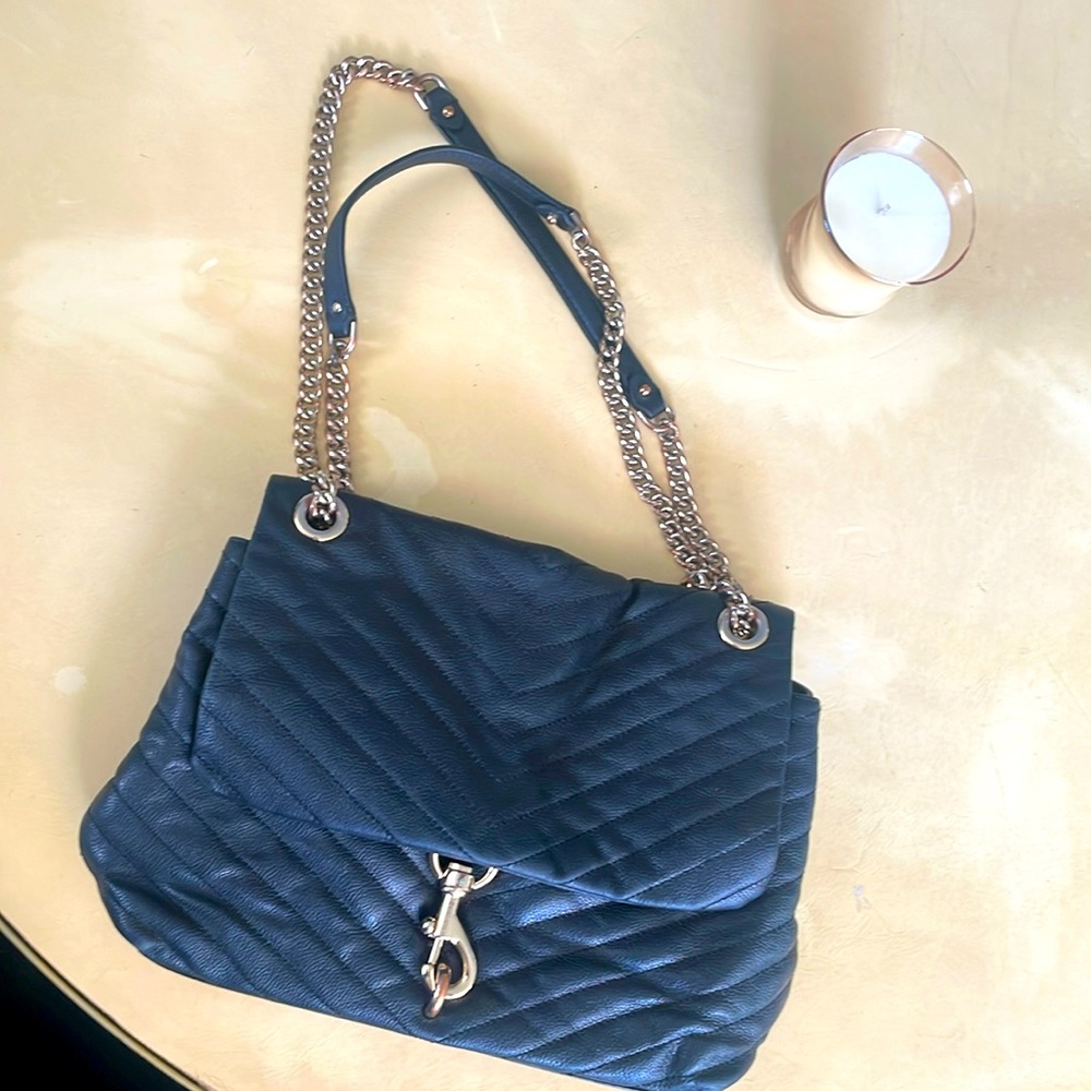 Rebecca Minckoff Edie Chevron Black Leather Quilted bag - well loved condition